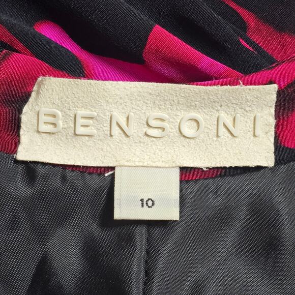 Bensoni Rufflle Rose Print Silk Dress Fall 2011 Collection Size 10 - Picture 10 of 12